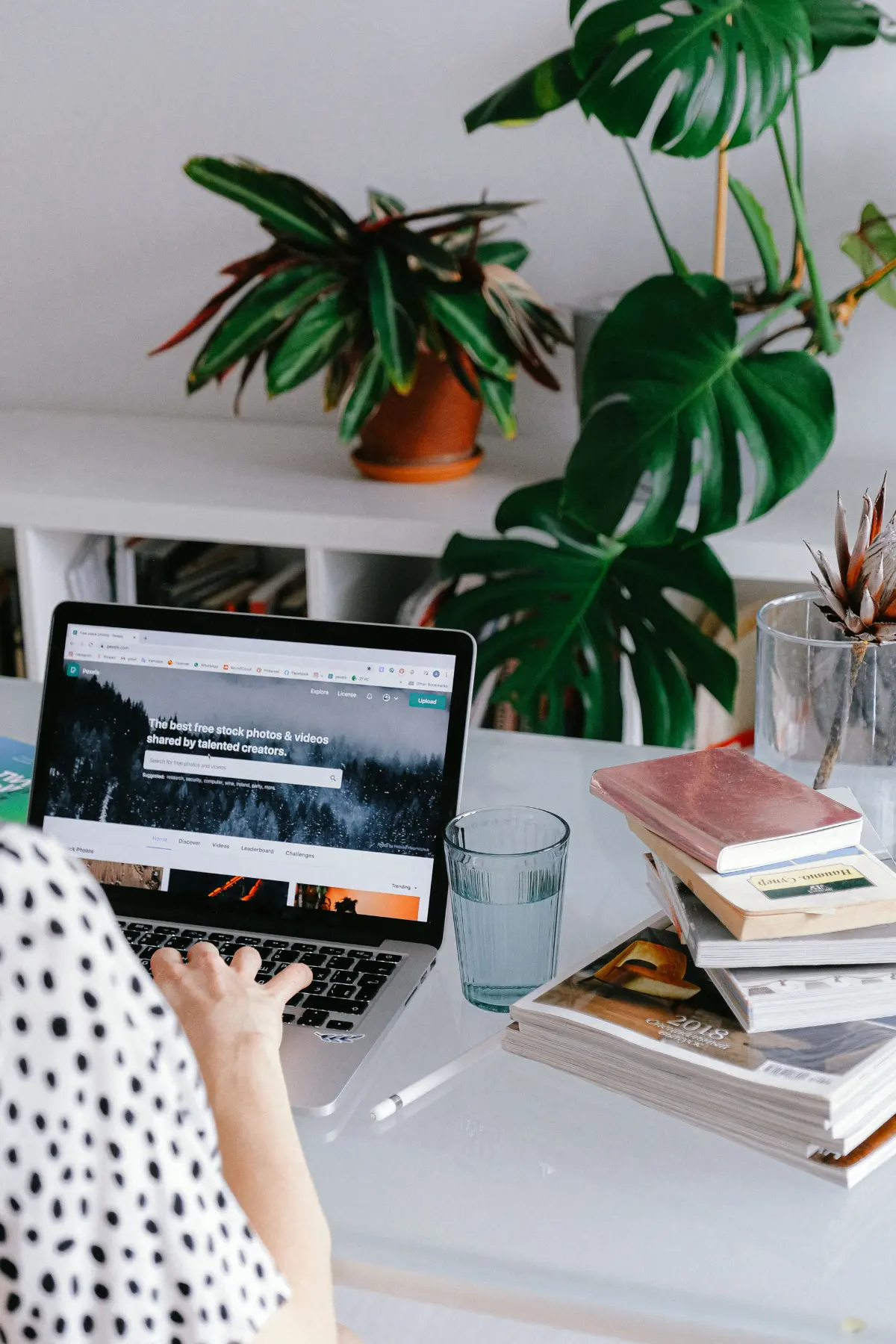 A dietitian browsing website services for her private practice on her laptop